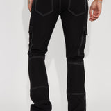 Pantalón On Your Mind Stacked Flare Nylon - Negro