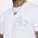 Camisa De Manga Corta Crown Him King - Blanco