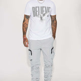 Camisa De Manga Corta Believe - Blanco