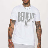 Camisa De Manga Corta Believe - Blanco