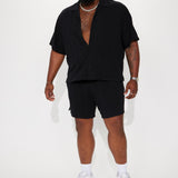 Abotonado Check My Bank Statement Knit Short Sleeve - Negro