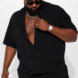 Abotonado Check My Bank Statement Knit Short Sleeve - Negro