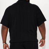 Abotonado Check My Bank Statement Knit Short Sleeve - Negro