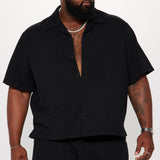 Abotonado Follow Me Textured Short Sleeve - Negro
