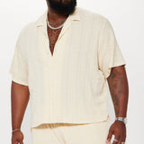 Abotonado Check My Bank Statement Knit Short Sleeve - Crema