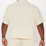Abotonado Check My Bank Statement Knit Short Sleeve - Crema