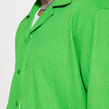 Camisa Rocky Road Textured Cuban - Verde
