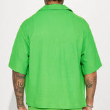Camisa Rocky Road Textured Cuban - Verde