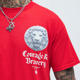 Camisa De Manga Corta Courage & Bravery - Rojo