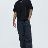 Camisa De Manga Corta Greenville Waffle Knit Relaxed - Negro