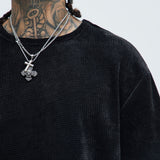 Camisa De Manga Corta Greenville Waffle Knit Relaxed - Negro