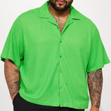 Camisa Rocky Road Textured Cuban - Verde