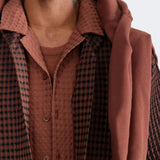 Camisa Abotonada Dimensional Textured - Café Oscuro