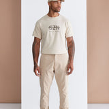 Camisa De Manga Corta SZN Label - Caqui