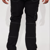 Pantalón On Your Mind Stacked Flare Nylon - Negro