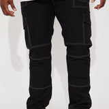 Pantalón On Your Mind Stacked Flare Nylon - Negro
