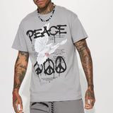 Camisa De Manga Corta The Power Of Peace - Gris