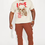 Camisa De Manga Corta Love Doesn't End - Bronceado