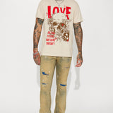 Camisa De Manga Corta Love Doesn't End - Bronceado