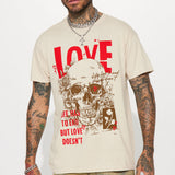 Camisa De Manga Corta Love Doesn't End - Bronceado