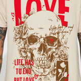 Camisa De Manga Corta Love Doesn't End - Bronceado