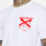 Camisa De Manga Corta Never Stop Believing - Blanco