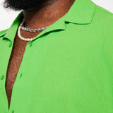 Camisa Abotonada Blaze Of Glory Textured - Verde