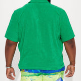Camisa Dipped Terry Short Sleeve Cuban - Verde