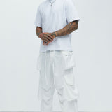 Pantalones Tipo Cargo Angel Numbers Baggy - Blanco