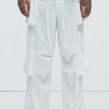 Pantalones Tipo Cargo Angel Numbers Baggy - Blanco