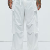 Pantalones Tipo Cargo Angel Numbers Baggy - Blanco