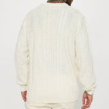 Suéter Drew Cable Knit - Blanco