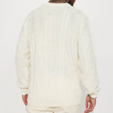 Suéter de punto clave de Drew- blanco.