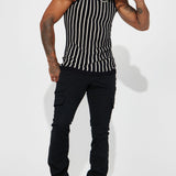 Pantalón Apilado De Pierna Ancha Nasty Habits Cargo - Negro