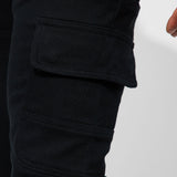 Pantalón Apilado De Pierna Ancha Nasty Habits Cargo - Negro