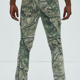 Pantalón Frayed Panel Me Right Slim Flare - Camuflaje