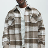 Shacket Wanted Plaid - Café
