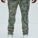 Pantalón Frayed Panel Me Right Slim Flare - Camuflaje