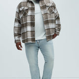 Shacket Wanted Plaid - Café