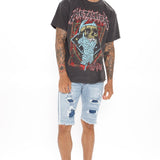 Camisa De Manga Corta Classic Metallica - Negro/Combinado
