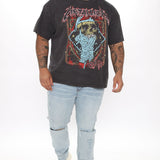 Camisa De Manga Corta Classic Metallica - Negro/Combinado