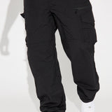 Pantalones de carga de nailon Echo - negro