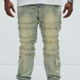 Pantalón De Mezclilla We Good Frayed Cargo Straight - Deslavado Medio
