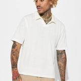 Camisa Polo Zig Zag Road Short Sleeve - Blanco