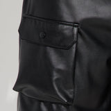 Shorts Stunttin' On These Faux Leather Cargo - Negro