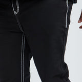 Pantalón Easy Contrast Stitch Skinny Flared - Negro
