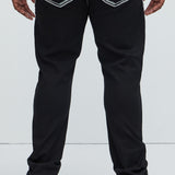 Pantalón Easy Contrast Stitch Skinny Flared - Negro