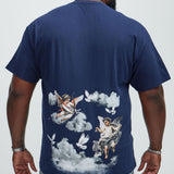 Camisa De Manga Corta Angels In The Sky - Azul Marino
