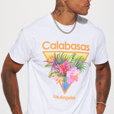 Camisa De Manga Corta Calabasas LA - Blanco