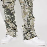 Pantalón Apilado De Pierna Ancha Wanted Cargo - Café/Combinado